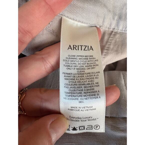 Aritzia Wilfred The Limitless Cropped Cruise Linen Wide Leg Flat Front Pant - 00 - Picture 8 of 10